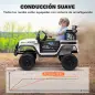 Coche Eléctrico para Niños de +3 Años con Batería 12V Mando a Distancia Faros LED Bocina Música Blanco