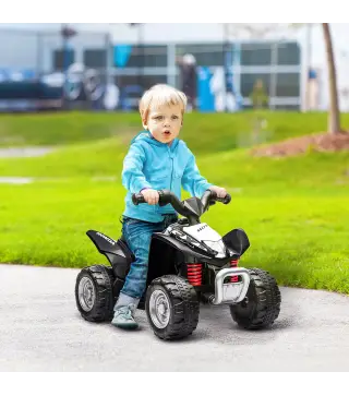 Quad Eléctrico HONDA para Niños 18-36 Meses Vehículo Eléctrico a Batería con Faros LED Bocina 65,5x38,5x43,5cm Negro