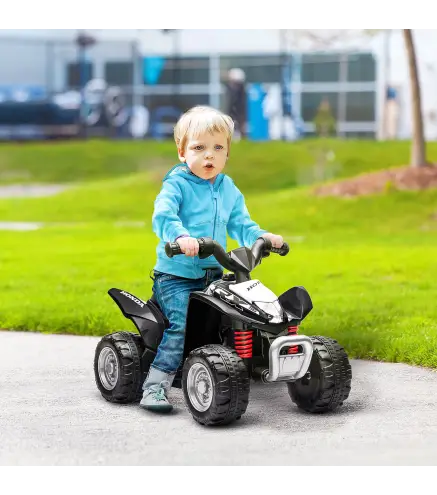 Quad Eléctrico HONDA para Niños 18-36 Meses Vehículo Eléctrico a Batería con Faros LED Bocina 65,5x38,5x43,5cm Negro