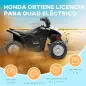 Quad Eléctrico HONDA para Niños 18-36 Meses Vehículo Eléctrico a Batería con Faros LED Bocina 65,5x38,5x43,5cm Negro