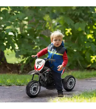 Moto Eléctrica Infantil con Licencia Honda CRF450RL con Velocidad 3 km/h Bocina Sonido de Arranque 71x40,5x43,5 cm Gris