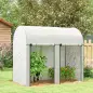 Invernadero de Exterior con Doble Puerta con Cremallera y Cubierta de PE para Cultivar Plantas 200x100x178 cm Blanco