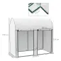 Invernadero de Exterior con Doble Puerta con Cremallera y Cubierta de PE para Cultivar Plantas 200x100x178 cm Blanco