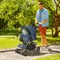 Carrito para Perros con Toldo Ajustable Cesta de Almacenaje y Ruedas con Freno Tela Oxford 77x45x99,5 cm Azul Oscuro