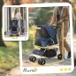 Carrito para Perros con Toldo Ajustable Cesta de Almacenaje y Ruedas con Freno Tela Oxford 77x45x99,5 cm Azul Oscuro