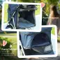 Carrito para Perros con Toldo Ajustable Cesta de Almacenaje y Ruedas con Freno Tela Oxford 77x45x99,5 cm Azul Oscuro