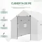 Invernadero de Túnel 2x3x2 m con 4 Ventanas de Malla y Puerta con Cremallera Invernadero de Huerto para Jardín Blanco