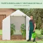 Invernadero de Túnel 2x3x2 m con 4 Ventanas de Malla y Puerta con Cremallera Invernadero de Huerto para Jardín Blanco