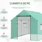 Invernadero de Túnel 2x3x2 m con 4 Ventanas de Malla y Puerta con Cremallera Invernadero de Huerto para Jardín Verde