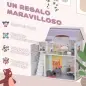 Casa de Muñecas con Muebles y Accesorios con Balcón 2 Pisos Juguete para Niños y Niñas a Partir de 3 Años Multicolor