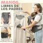 Mochila Portabebés de Recién Nacido hasta 36 Meses con Asiento Extraíble Cinturón Ajustable y Bolsillo Carga 15 kg Gris