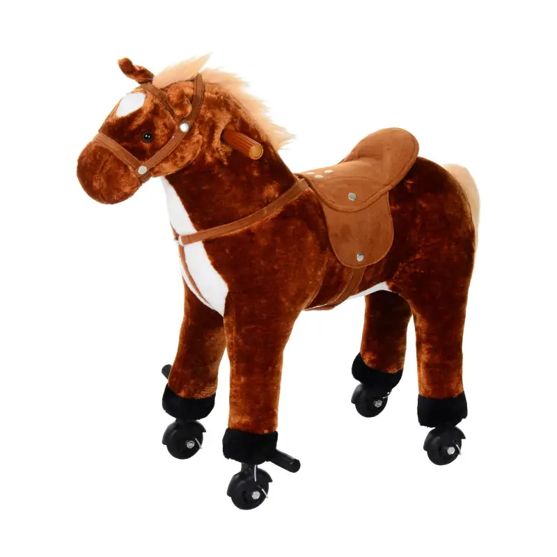 Caballo de Juguete para Niños de +2 Años con Ruedas Sonidos y Estructura de Metal Carga 60kg 65x28x75 cm Marrón Caballo de Juguete para Niños de +2 Años con Ruedas Sonidos y Estructura de Metal Carga 60kg 65x28x75 cm Marrón