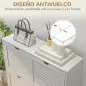 Zapatero de Entrada Recibidor con 2 Cajones Abatibles y Estantes Ajustables para 16 Pares de Zapatos 81,5x25x83cm Blanco