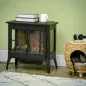 Chimenea Decorativa 1000 W/2000 W con Ventanas LED Llamas y Protección Sobrecalentamiento para 15-20 ㎡ Negro