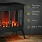 Chimenea Decorativa 1000 W/2000 W con Ventanas LED Llamas y Protección Sobrecalentamiento para 15-20 ㎡ Negro