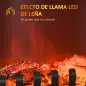 Chimenea Decorativa 1000 W/2000 W con Ventanas LED Llamas y Protección Sobrecalentamiento para 15-20 ㎡ Negro
