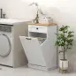 Armario de Baño con Cajón Cesto para la Ropa y Diseño Anti-vuelco Mueble de Baño Moderno 52x33x90 cm Blanco