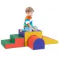 Juego de 4 Bloques Psicomotricidad para Niños de 1-3 Años Tapizado en PU 150x50x39 cm Multicolor