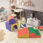 Juego de 4 Bloques Psicomotricidad para Niños de 1-3 Años Tapizado en PU 150x50x39 cm Multicolor