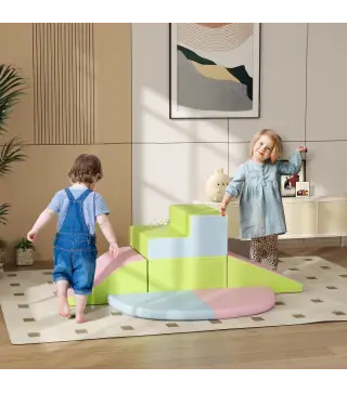 Juego de 6 Bloques de Construcción Figuras de Construcción Juguete para Aprendizaje para Escalar y Gatear Multicolor