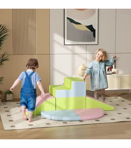 Juego de 6 Bloques de Construcción Figuras de Construcción Juguete para Aprendizaje para Escalar y Gatear Multicolor