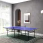Mesa de Ping-Pong Plegable con 4 Ruedas Red 2 Palas y 3 Pelotas para Interior y Exterior 274x152,5x75,5 cm Azul