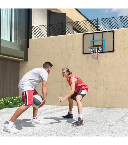 Canasta de Baloncesto de Pared Aro de Baloncesto para Exterior 113x61x73 cm Azul y Negro