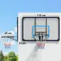 Canasta de Baloncesto de Pared Aro de Baloncesto para Exterior 113x61x73 cm Azul y Negro