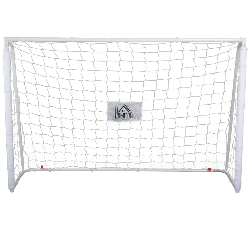 Portería de Fútbol con Soporte de Metal y Red para Entrenamiento de Fútbol en Jardín Aire Libre 186x62x123 cm Blanco