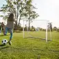 Portería de Fútbol con Soporte de Metal y Red para Entrenamiento de Fútbol en Jardín Aire Libre 186x62x123 cm Blanco