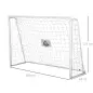 Portería de Fútbol con Soporte de Metal y Red para Entrenamiento de Fútbol en Jardín Aire Libre 186x62x123 cm Blanco