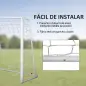 Portería de Fútbol con Soporte de Metal y Red para Entrenamiento de Fútbol en Jardín Aire Libre 186x62x123 cm Blanco