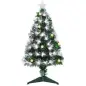 Árbol de Navidad con Fibra Óptica Árbol de Navidad Artificial con 90 Luces LED y 90 Ramas para Interior Ø48x90 cm Verde