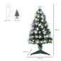 Árbol de Navidad con Fibra Óptica Árbol de Navidad Artificial con 90 Luces LED y 90 Ramas para Interior Ø48x90 cm Verde