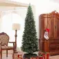 Árbol de Navidad Artificial 225 cm con 980 Ramas 75 Piñas y Soporte de Metal Árbol Navideño para Salón Interior Verde