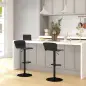Conjunto de 2 Taburetes Altos de Cocina Giratorios con Respaldo y Altura Ajustable Carga 120 kg para Bar Salón Negro