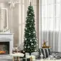 Árbol de Navidad Estrecho 190 cm con 570 Ramas y Soporte de Metal Árbol Navideño para Salón Interior Verde
