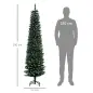 Árbol de Navidad Estrecho 190 cm con 570 Ramas y Soporte de Metal Árbol Navideño para Salón Interior Verde