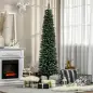 Árbol de Navidad Estrecho 190 cm con 570 Ramas y Soporte de Metal Árbol Navideño para Salón Interior Verde