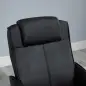 Sillón Reclinable con Reposapiés con Tapizado en PU y Estructura de Acero Carga 120 kg Negro