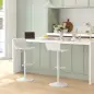 Conjunto de 2 Taburetes Altos de Cocina Giratorios con Respaldo y Altura Ajustable Carga 120 kg para Bar Salón Blanco