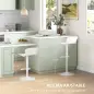 Conjunto de 2 Taburetes Altos de Cocina Giratorios con Respaldo y Altura Ajustable Carga 120 kg para Bar Salón Blanco