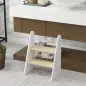 Taburete para Niños de 2 Peldaños Torre de Aprendizaje para Niños de +3 Años para Baño Cocina Librería Dormitorio Blanco