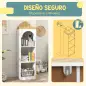 Estantería para Libros Infantil de 3 Niveles Estantería Infantil para Guarderías Habitación Infantil Blanco y Natural