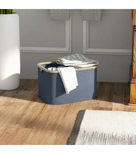 Cesto de la Ropa Sucia Plegable 36 L con Asas para Baño Dormitorio Lavadero 44,3x33,3x26,5 cm Gris