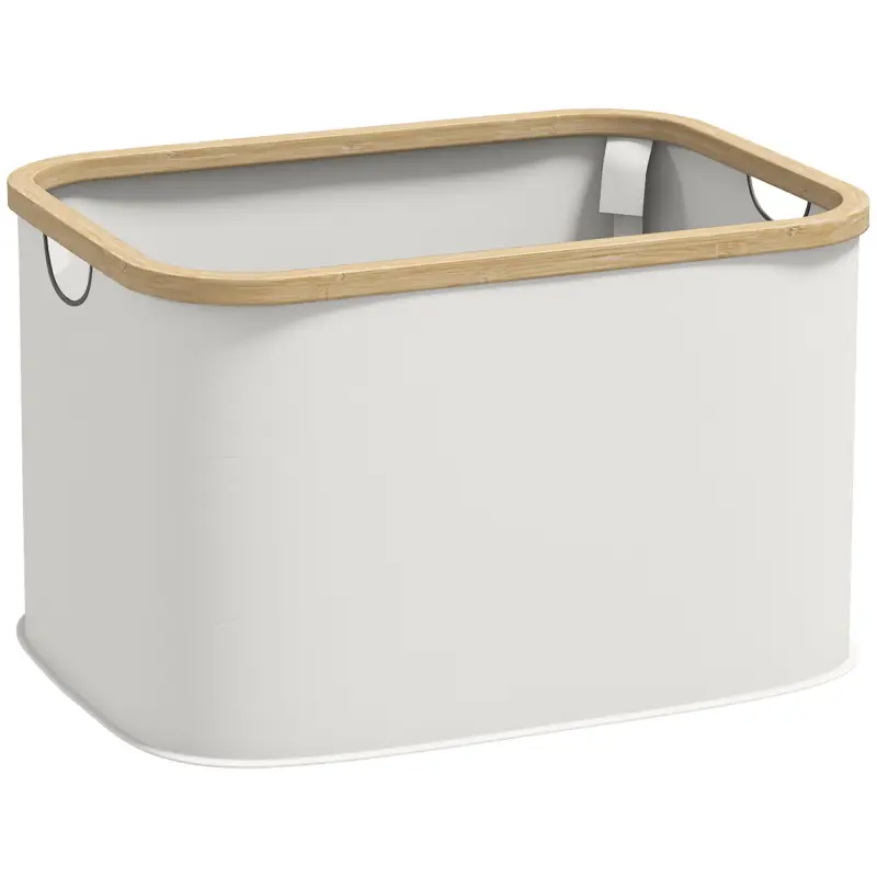 Cesto de la Ropa Sucia Plegable 36 L con Asas para Baño Dormitorio Lavadero 44,3x33,3x26,5 cm Crema