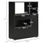 Mueble para Microondas con Cajón Estantes 3 Puertas 3 Compartimientos Diseño Anti-vuelco para Comedor 90x40x120 cm Negro