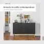 Aparador para Salón con 3 Cajones 2 Puertas y Estante Ajustable Mueble Auxiliar para Salón Antivuelco 120x40x76 cm Negro Aparador para Salón con 3 Cajones 2 Puertas y Estante Ajustable Mueble Auxiliar para Salón Antivuelco 120x40x76 cm Negro
