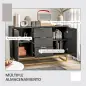 Aparador para Salón con 3 Cajones 2 Puertas y Estante Ajustable Mueble Auxiliar para Salón Antivuelco 120x40x76 cm Negro Aparador para Salón con 3 Cajones 2 Puertas y Estante Ajustable Mueble Auxiliar para Salón Antivuelco 120x40x76 cm Negro