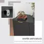 Aparador para Salón con 3 Cajones 2 Puertas y Estante Ajustable Mueble Auxiliar para Salón Antivuelco 120x40x76 cm Negro Aparador para Salón con 3 Cajones 2 Puertas y Estante Ajustable Mueble Auxiliar para Salón Antivuelco 120x40x76 cm Negro